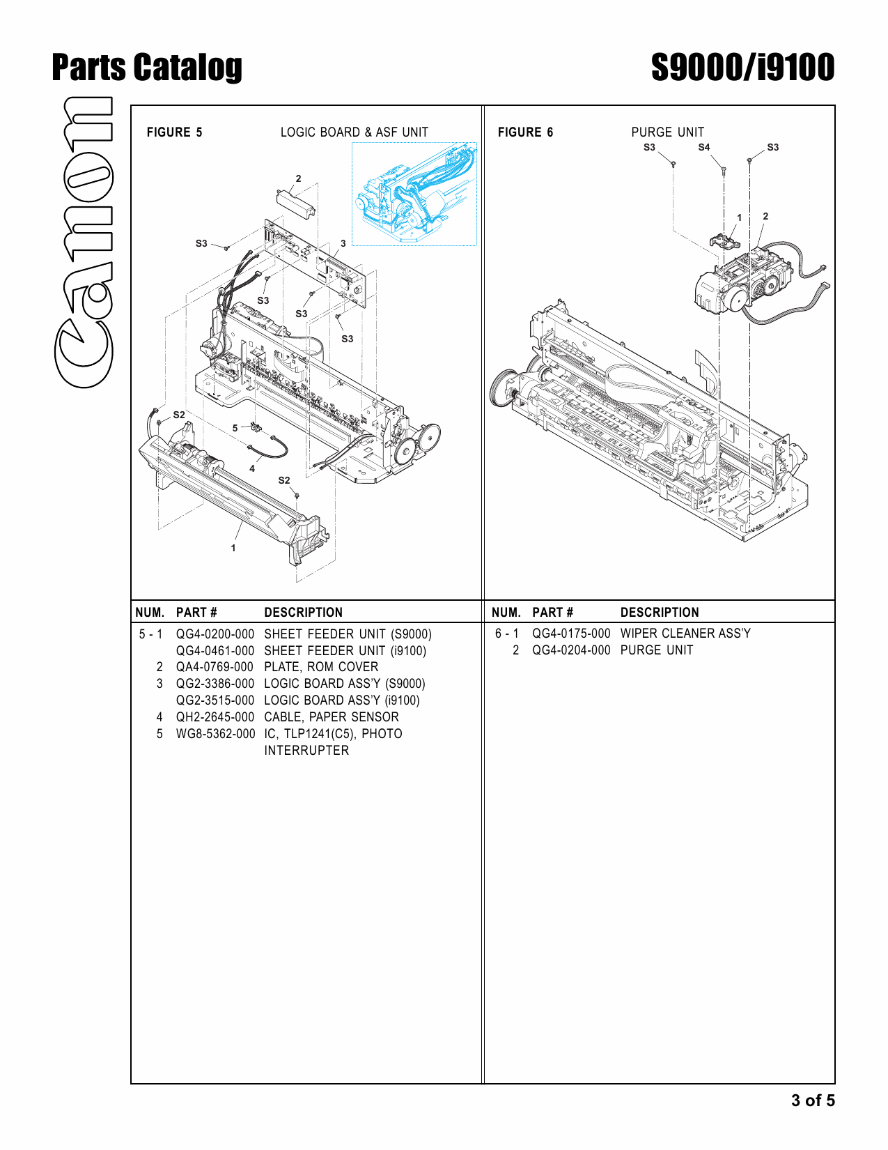 Canon PIXUS S9000 i9100 Parts Catalog Manual-4